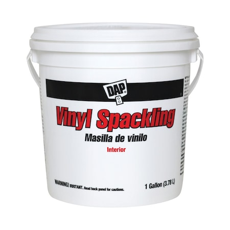 Dap Vinyl Spackling Paste, 1 gal, Pail, White 12133
